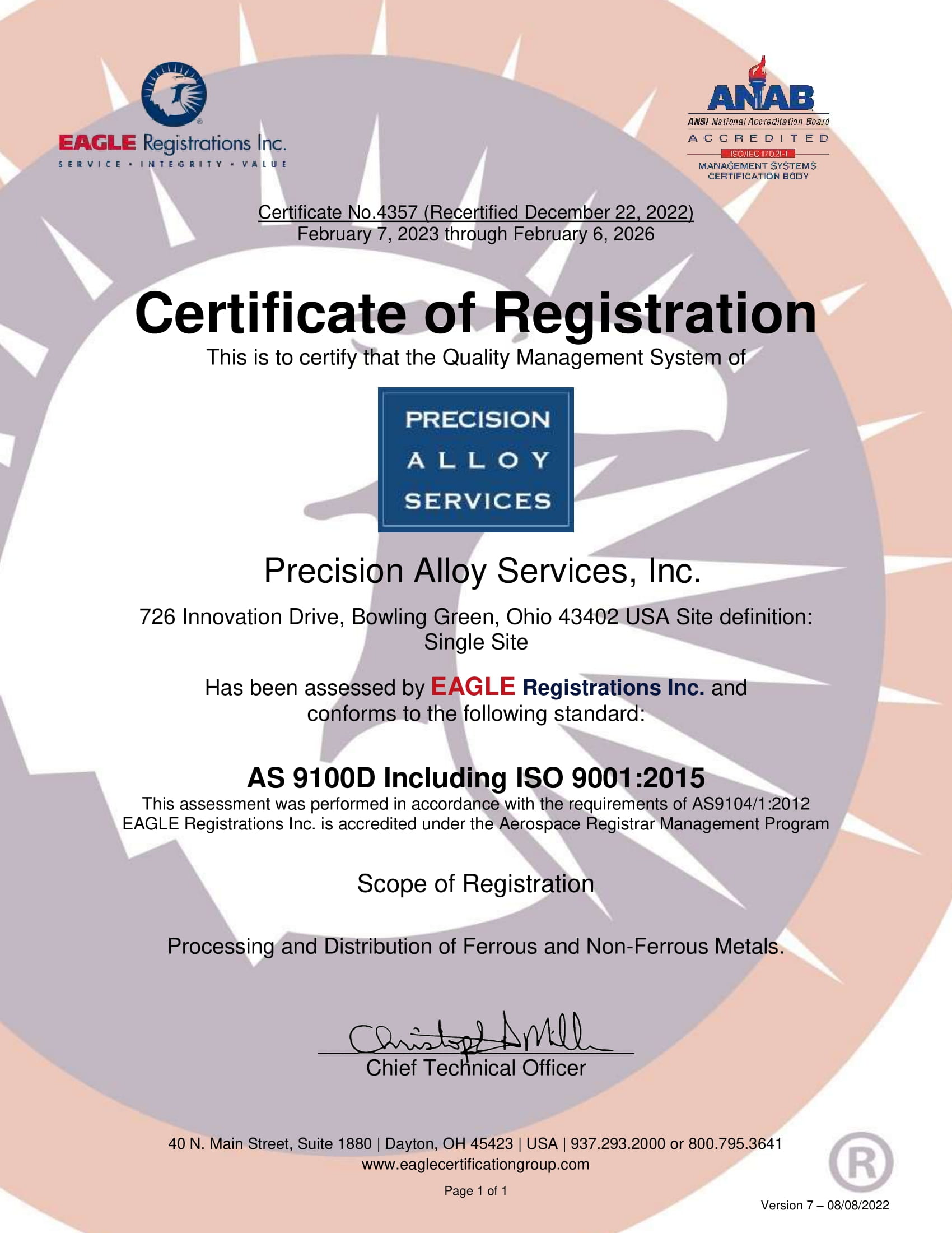 AS9100 ISO 9001 Cert Feb 7 2023 Feb 6 2026 1